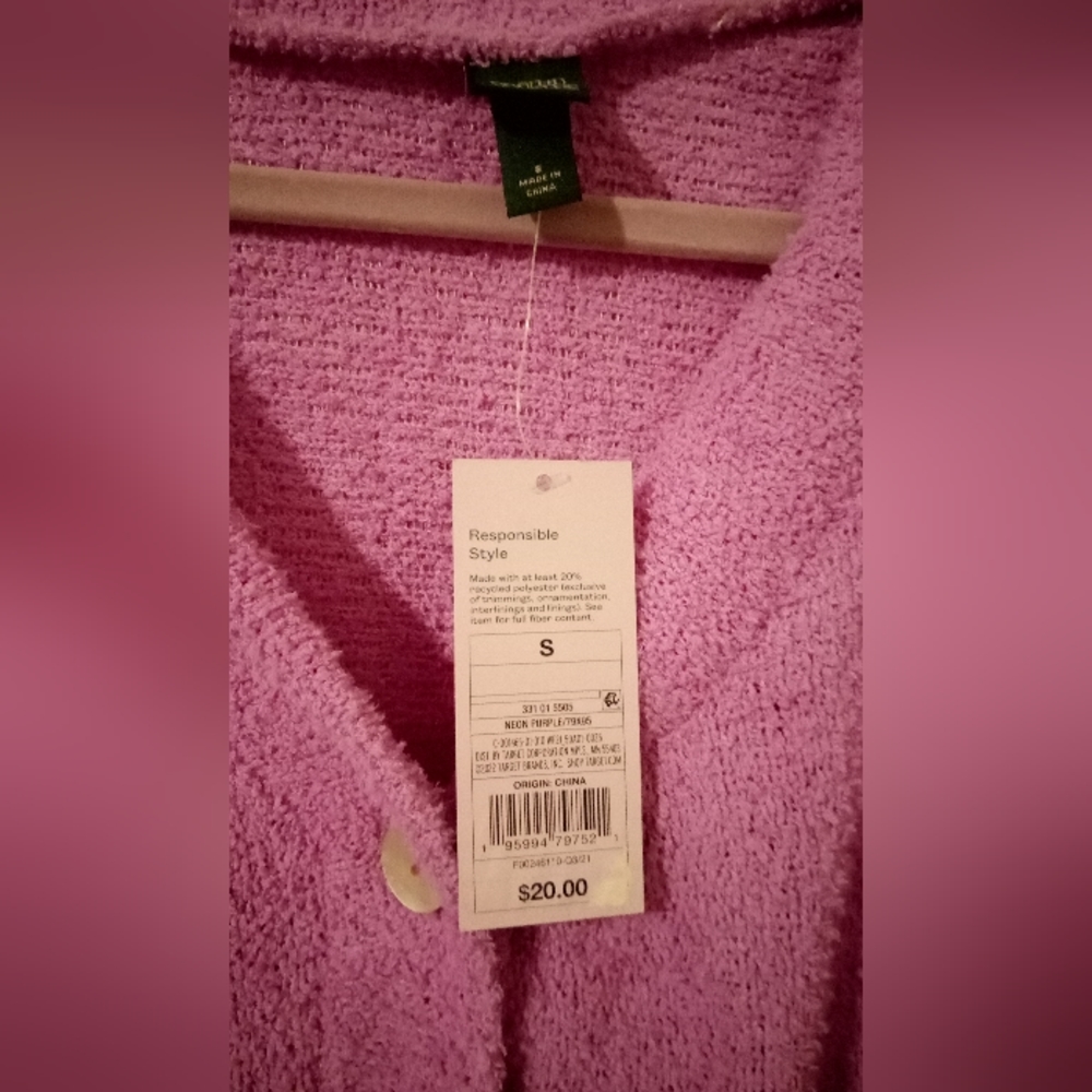 (Clearance) Wild fable purple ๐ crop top long sleeve button up sweater - Picture 6 of 6